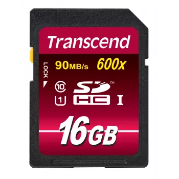 Transcend 16GB SDHC Class 10 UHS-I 600x atmiņas karte TS16GSDHC10U1