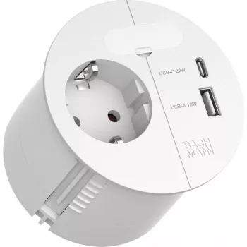 Strāvas sloksne Bachmann Loop 938.303 ar 1x CEE7/3 ligzdu un 1x USB A/C 22W