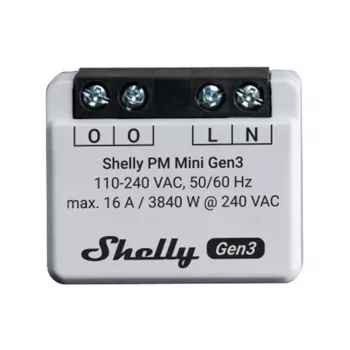 Smart slēdzis Shelly PM Mini Gen3 1P bezvadu 110-240V