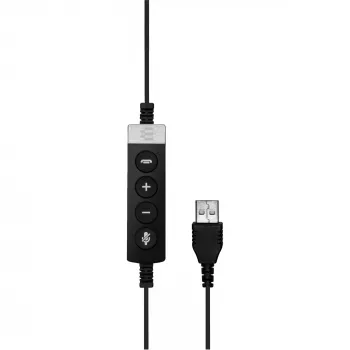 EPOS IMPACT SC 660 USB ML Austiņas ar Mikrofonu Vadu Galvas saite Zvanīšana/Mūzika USB Type-A Melns, Sudrabs