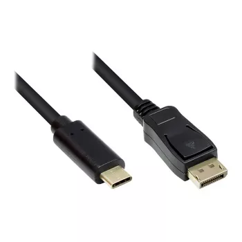 Good Connections USB-C uz DP1.2 adaptera kabelis melns 10m