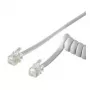 Wentronic Goobay Telefona savītais vads, CCA (ar varu pārklāts alumīnijs), Balts, 4 m - RJ10 spraudnis (4P4C) līdz RJ10 spraudnim (4P4C) (68601)