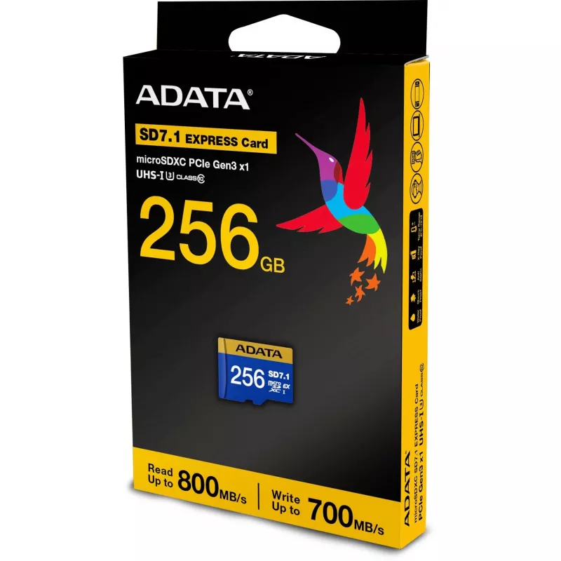 ADATA Premier Extreme microSDXC SD7.1 Express atmiņas karte 256GB, 800 MB/s lasīšana, 700 MB/s rakstīšana, UD256GEX3L1-C