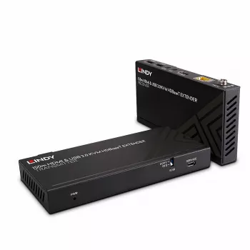 Lindy 150m Cat.6 HDMI 4K60, USB 2.0 un IR HDBaseT KVM pagarinātājs