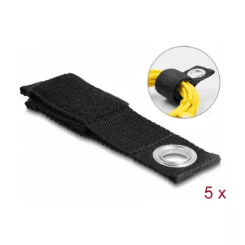 DeLOCK Heavy-duty Hook-and-loop strap L 260 x W 38 mm melns 5 gab.