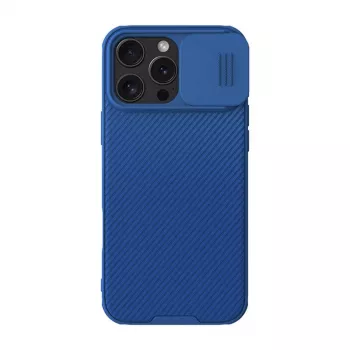 Aizsargmaciņa Nillkin CamShield Pro iPhone 16 Pro Max, zila, ar bīdāmu kameras vāciņu