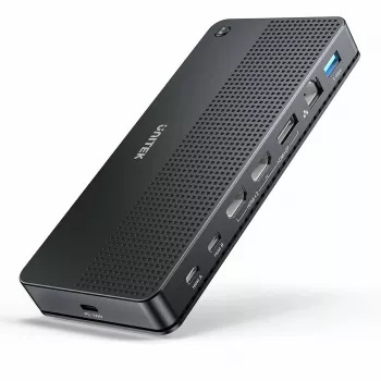 Docking Station UNITEK D1103A01 USB4 Vadu Melns 100W Power Delivery