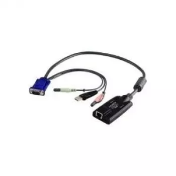ATEN KA7176 USB–VGA uz Cat5e/6 KVM adaptera kabelis (CPU modulis) ar audio un virtuālā datu nesēja atbalstu