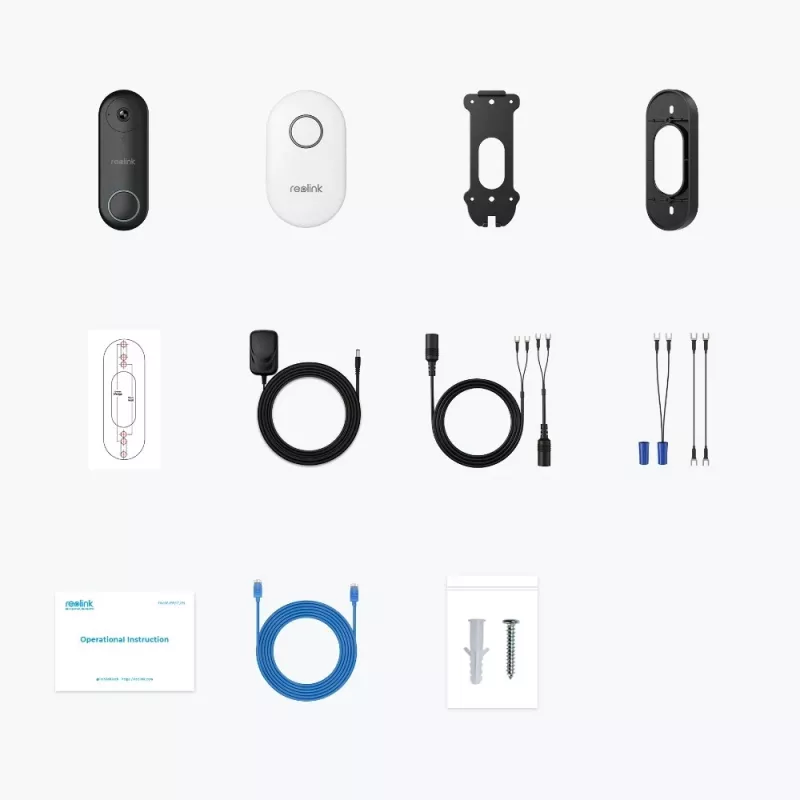 Reolink D340W – 5MP video durvju zvans ar zvanītāju, 2.4/5 GHz Wi-Fi, personu noteikšana, divvirzienu audio, darbojas ar NVR