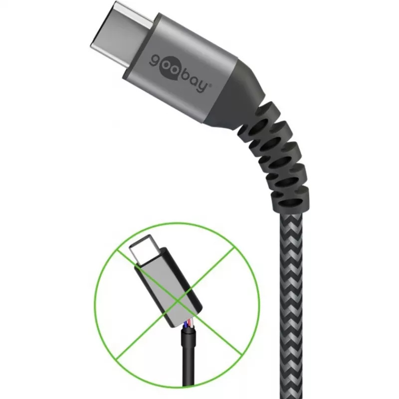 Goobay 49297 USB kabelis, melns