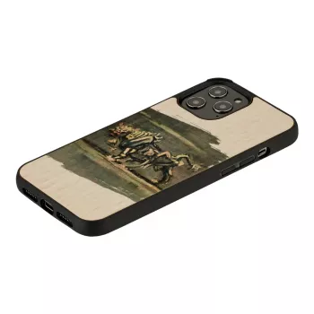 Telefona maciņš Man and Wood iPhone 12 Pro Max — balta vērša dizains