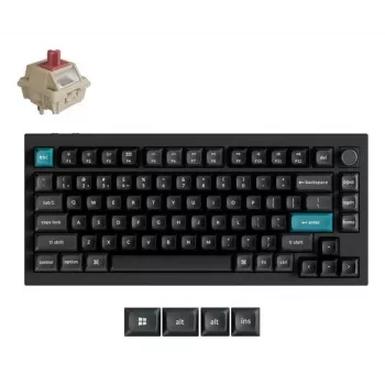 Mehāniskā tastatūra Keychron Q1 Ultra 8K — 75% izkārtojums, USB + RF bezvadu + Bluetooth, RGB, Melna