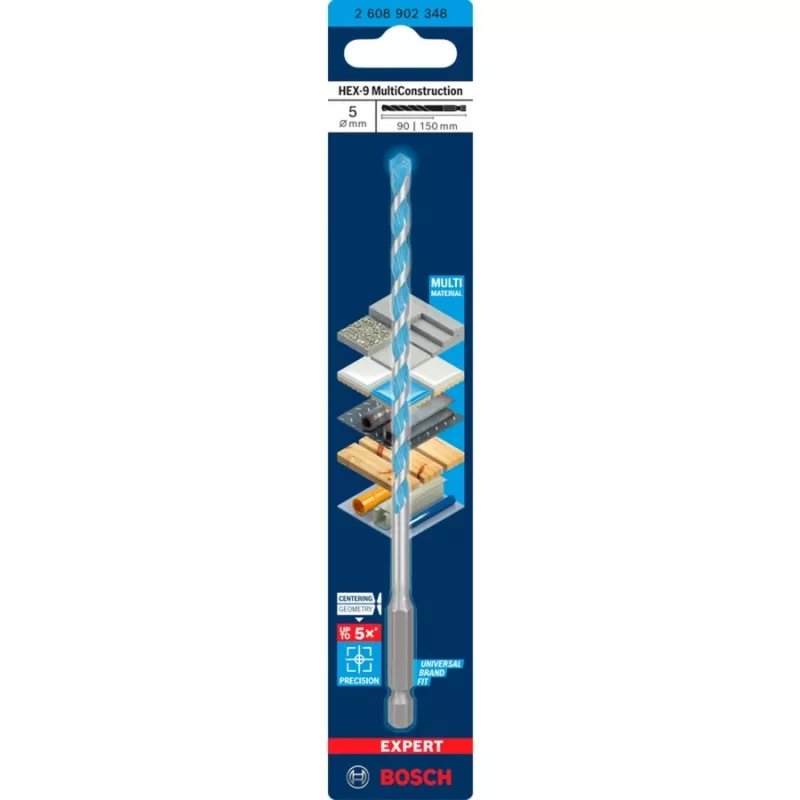 Urbja uzgalis betonam Expert HEX-9 Multi Construction O 5 mm 1 gab (2608902348)