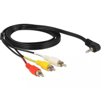 Video kabeļa adapteris DeLOCK 84504 1.5m 3.5mm 3 x RCA Melns