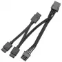 EK Water Blocks EK-Loop OmniLink D-RGB trīsceļu signāla sadalītājs, 10 cm vads, melns