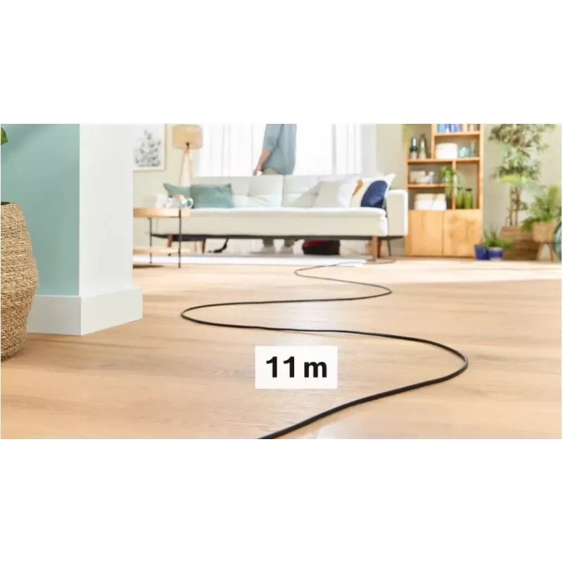 Putekļsūcējs Bosch BGB 41RD3H — 600 W, 4 L putekļu maiss, HEPA filtrs, 11 m darbības rādiuss, teleskopiskā caurule, sarkans