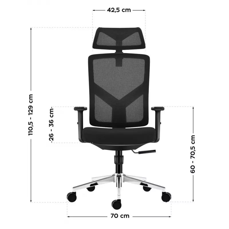Biroja grozāmais krēsls mark adler Manager 3.3 Melns — ergonomisks dizains, grozāma pamatne