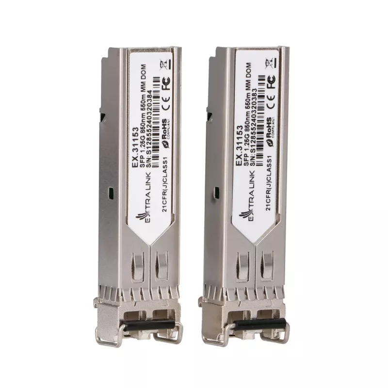 SFP modulis Extralink 1.25Gbps LC/UPC 850nm 550m daudzmodu (2 iepakojumā)