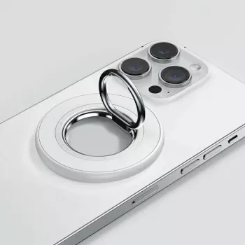 SODI dubultpusējs magnētiskais gredzena statīvs BM-350 Balts saderīgs ar MagSafe