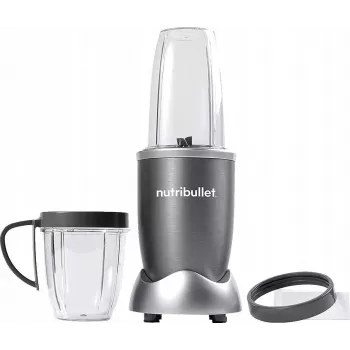 Kausu blenderis NUTRIBULLET NB606B 600W, Tritan kauss 0,7 L, 6 asmeņi, 1 ātrums, 500 ml krūze, pelēks