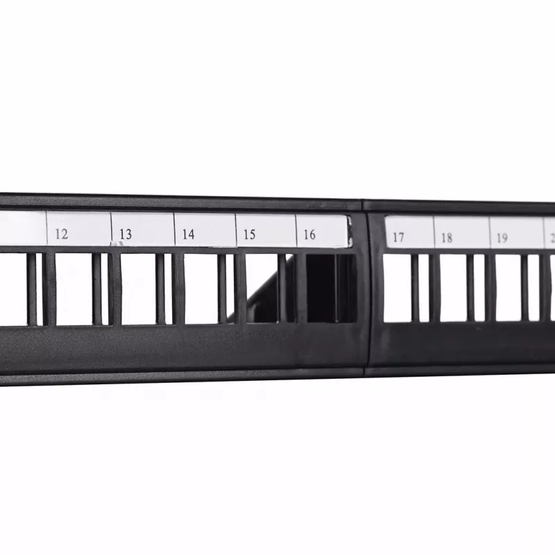 Patch panel 1U LANBERG PPKS-1124-B, 24 porti, 1U, ABS, melns, 482.6×44.5×154 mm