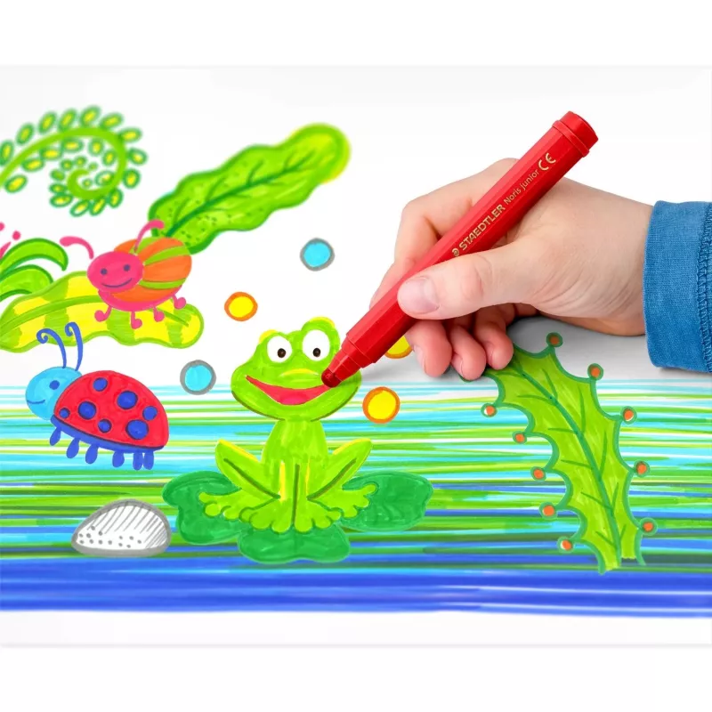 Flomasteri Staedtler 329 C6 — 6 krāsas (Zila, Brūna, Zaļa, Rozā, Sarkana, Dzeltena), Biezs gals