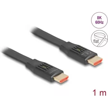 DeLOCK HDMI kabelis 1m Type A Melns 48 Gbit/s