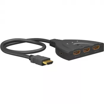 HDMI pārslēdzējs 3:1 (4K @ 60Hz), GOOBAY, melns, 55cm kabelis