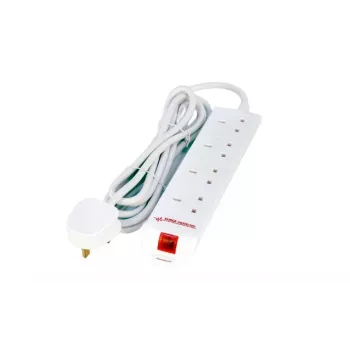 Microconnect MC-UKSURGESTRIP4-5M pagarinātājs ar pārsprieguma aizsardzību, 4 kontaktligzdas, 5 m, balts