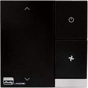 Shelly LinkedGo Black viedais HVAC termostats – digitālais Wi‑Fi (802.11b/g/n), 87×87×35 mm