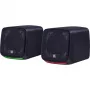 Datora skaļruņi DEFENDER J3 2.0 6W LED USB, 2×3W RMS, 90–20000 Hz, 3.5 mm, melni