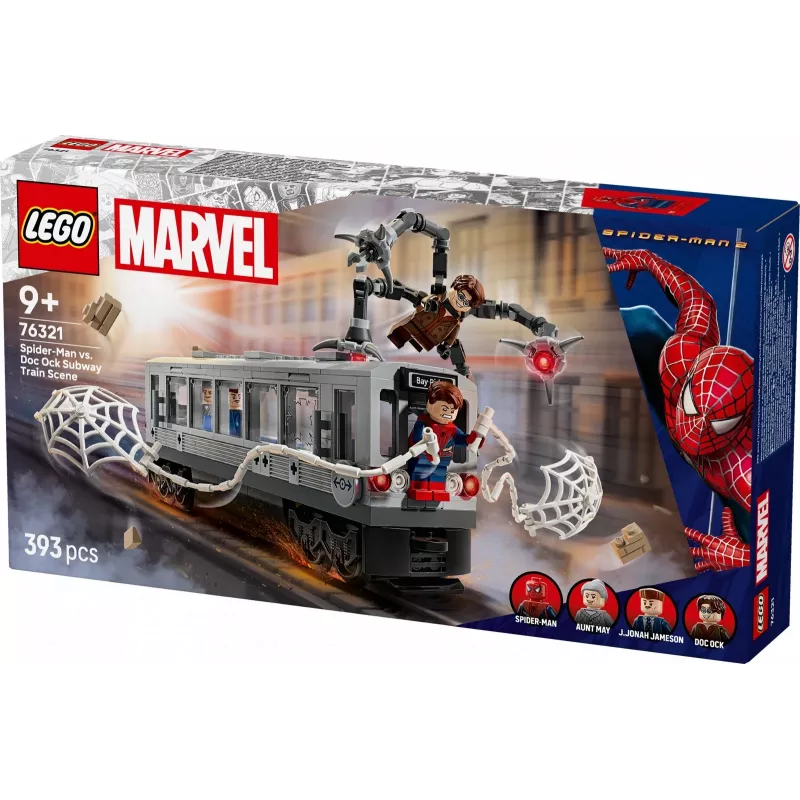 LEGO Marvel Super Heroes 76321 Spider-Man Doc Ock Subway Showdown būvēšanas komplekts, 393 gabali, 4 minifigūras, vecumam 9+