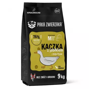 PAKA ZWIERZAKA Suņu barība ar pīli un ābolu M - sausā barība - 9kg
