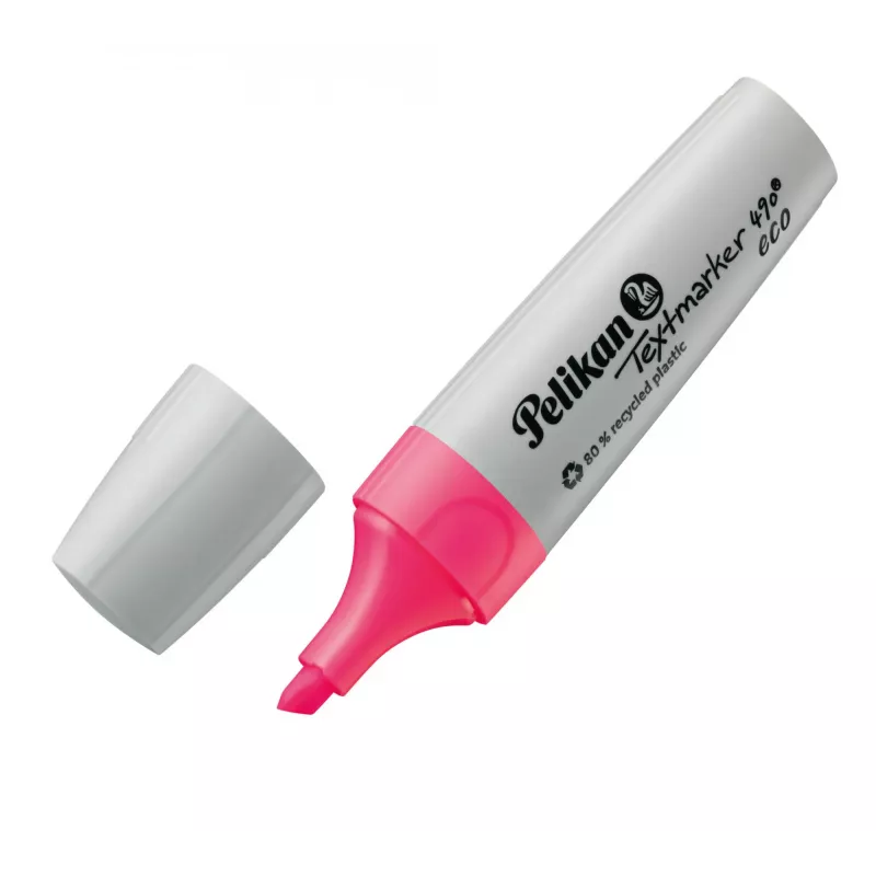Pelikan Textmarker 490 eco marķieru komplekts 4 gab., slīpais gals, zaļa, oranža, rozā, dzeltena