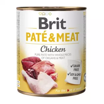 BRIT Paté & Meat ar vistu - slapjā suņu barība - 800g
