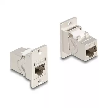 DeLOCK Panel Mount RJ45 Keystone modulis savienotājs ligzda-ligzda Cat.6A metāla konisks
