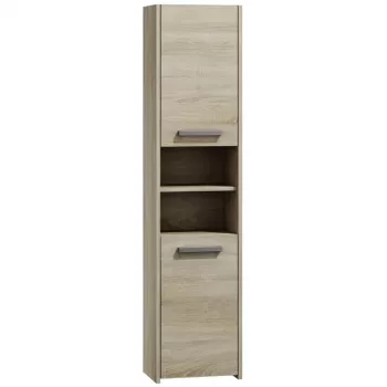 Vannas istabas uzglabāšanas skapis Top e shop S40 SONOMA — Ozola rāmis, brīvi stāvošs, 6 plaukti, 400×300×1700 mm