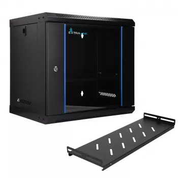 EXTRALINK LITE 9U 530x400 sienas skapis ar plauktu, melns