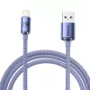 Baseus Crystal Shine kabelis USB uz Lightning, 2.4A, 2m (violets)