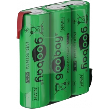 Goobay 3x AA (Mignon) - 2100 mAh, Zaļš - Lodēšanas cilpiņa (Z), NiMH akumulators, 3,6 V (55652)