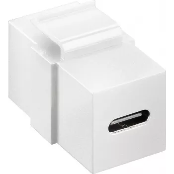 Goobay Keystone-Modulis USB-C savienotājs, USB 3.2 Gen 2 (10 Gbit/s), Balts (61262)