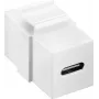 Goobay Keystone-Modulis USB-C savienotājs, USB 3.2 Gen 2 (10 Gbit/s), Balts (61262)