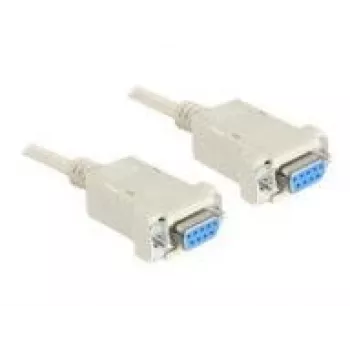 DELOCK Serial Nullmodem kabelis 9-pin sievišķais uz 9-pin sievišķais 1,8 m, pelēks