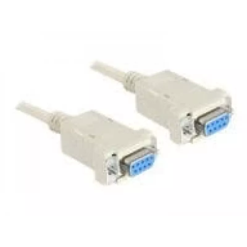 DELOCK Serial Nullmodem kabelis 9-pin sievišķais uz 9-pin sievišķais 1,8 m, pelēks