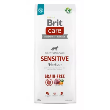 Brit Care Grain-Free Sensitive 12 kg — Briedis un Kartupeļi, Pieaugušiem suņiem, Jutīga vēdera, Bez graudiem un laktozes