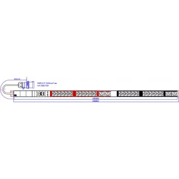 Strāvas sadales bloks Bachmann 800.2336 1U 28x C13/C19 32A 3m