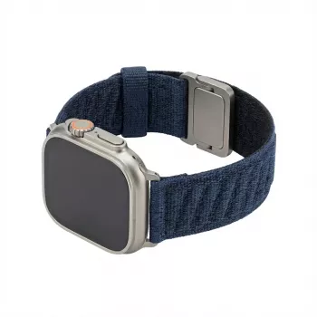 GUAN premium rokassprādze Apple Watch 42/44/45/46/49 mm — Zili Melna