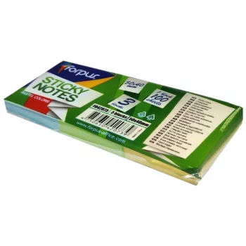 Līmlapiņas FORPUS FO42073, 40×50 mm, 3 pasteļkrāsas, bloks