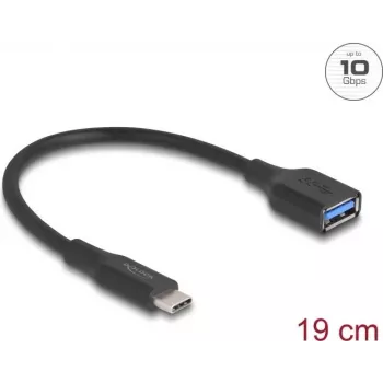 DeLOCK USB Adapter USB Type-C vīriešu uz Type-A sieviešu 10 Gbps 19 cm 60 W