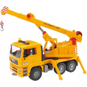 Kravas auto celtnis BRUDER MAN BR-02754, ABS konstrukcija, dzeltens, vecumam no 4 gadiem (bez Gaismas un Skaņas moduļa)